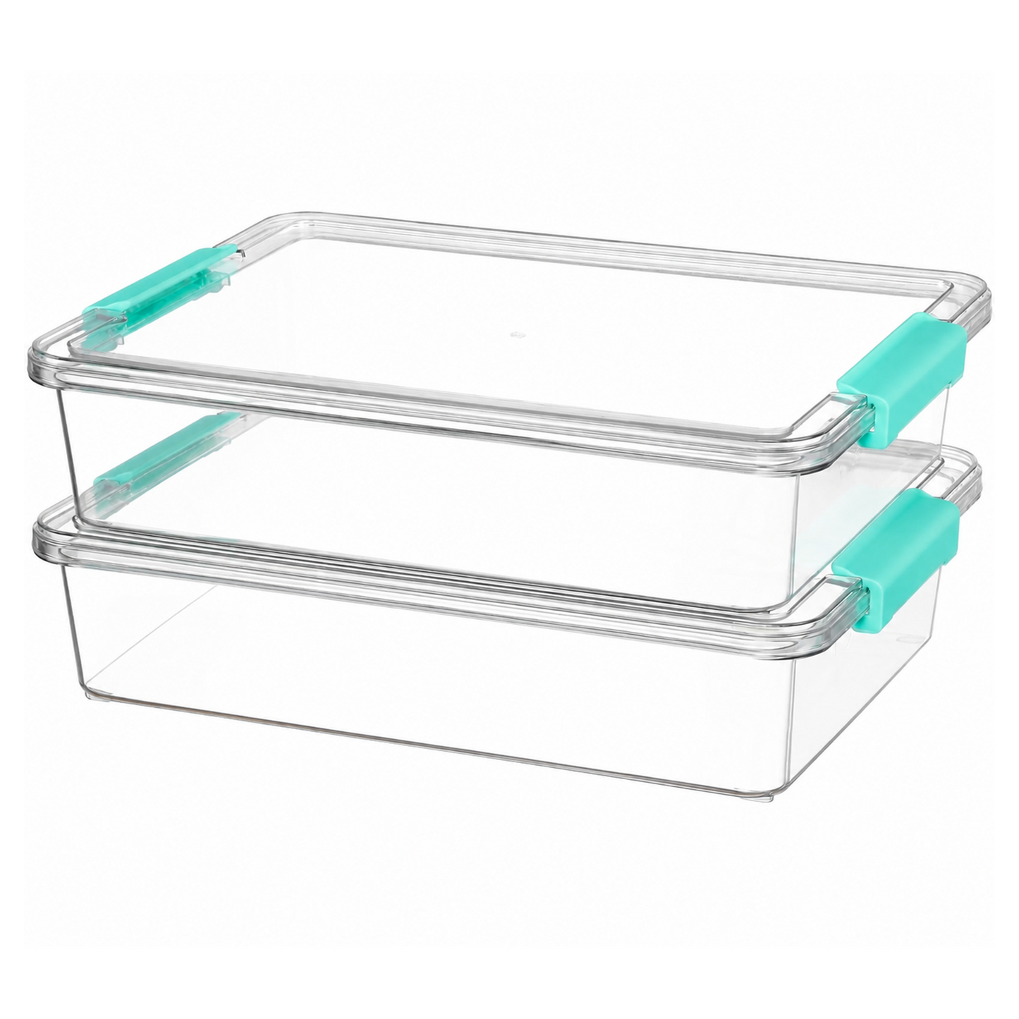 6 Qt Clear Plastic Storage Bins with Lids, 2 Pack Stackable Organizer Containers for Crafts, School Supplies, Toys, Pantry and Home Storage