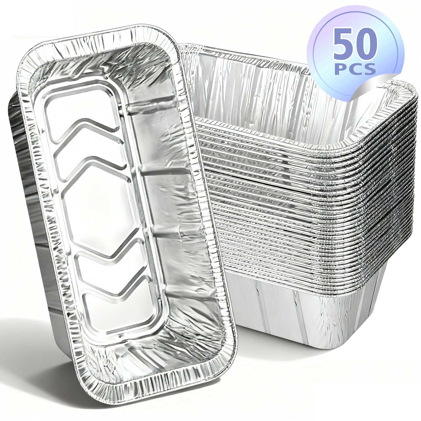 50Pcs Griddle Accessories Drip Pan Liners for Blackstone, Aluminum Foil Grease Drip Pans,Heat Resistant Drip Catcher, Non-Slip Design