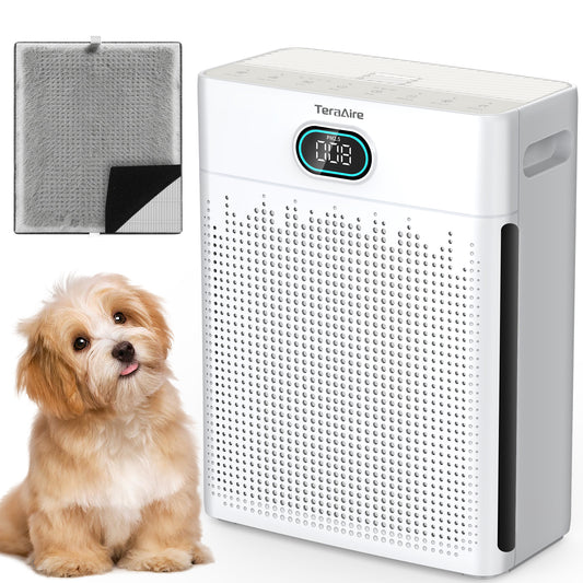 Air Purifiers for Home Bedroom, HEPA Air Purifier with Washable Pre-filter, Pet Mode, PM 2.5 Air Quality Monitor, for Pets Hair, Dust(PR3)