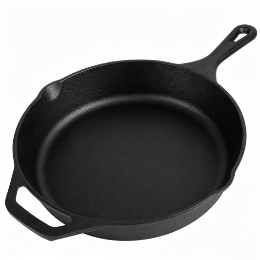 Cast Iron Skillet, TAIMASI 10" Pre-Seasoned Frying Pan With Handles, Oven Grill Stovetop Safe Cookware Set for Grilling, Sauteing, Baking