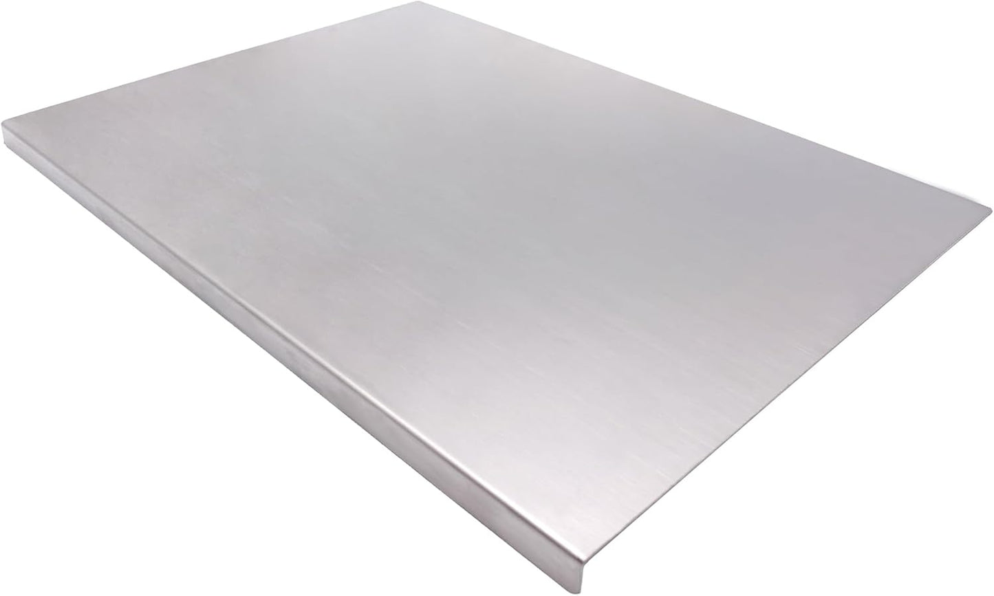 Cutting Boards for Kitchen, AOKIWO Large Stainless Steel Baking Boards with scraper, Suitable for Bread, Meat, Vegetables, (19.7 x 15.7 in)