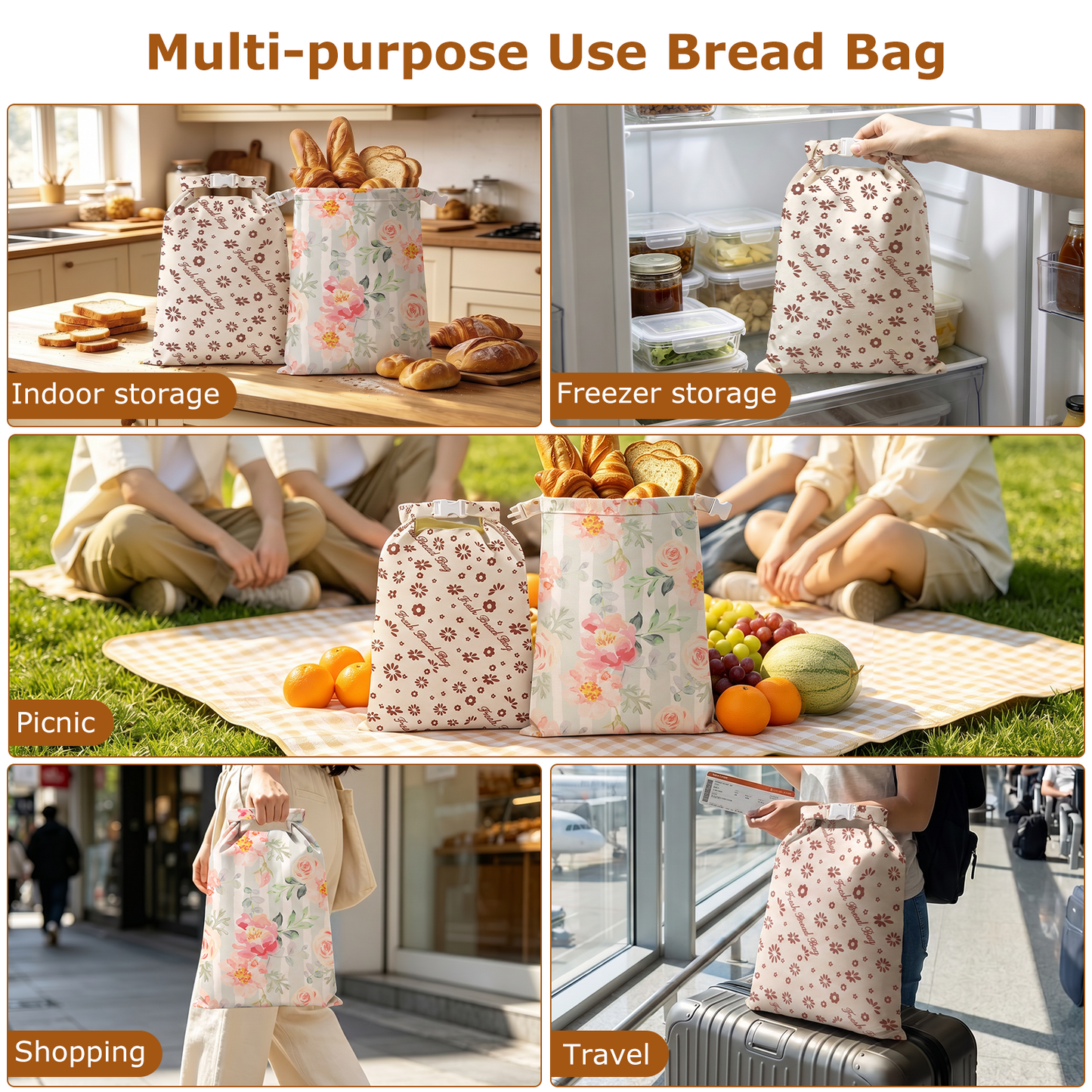 Beeswax Bread Bag, TAIMASI 2 Pack Beeswax Bread Storage Bags for Homemade Bread, Reusable Bread Sourdough Bags, 17 x 12.6'' Cotton Linen Bread Storage Bag