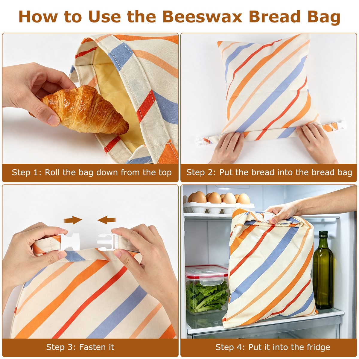 Beeswax Bread Bag, TAIMASI 2 Pack Beeswax Bread Storage Bags for Homemade Bread, Reusable Bread Sourdough Bags, 17 x 12.6'' Cotton Linen Bread Storage Bag