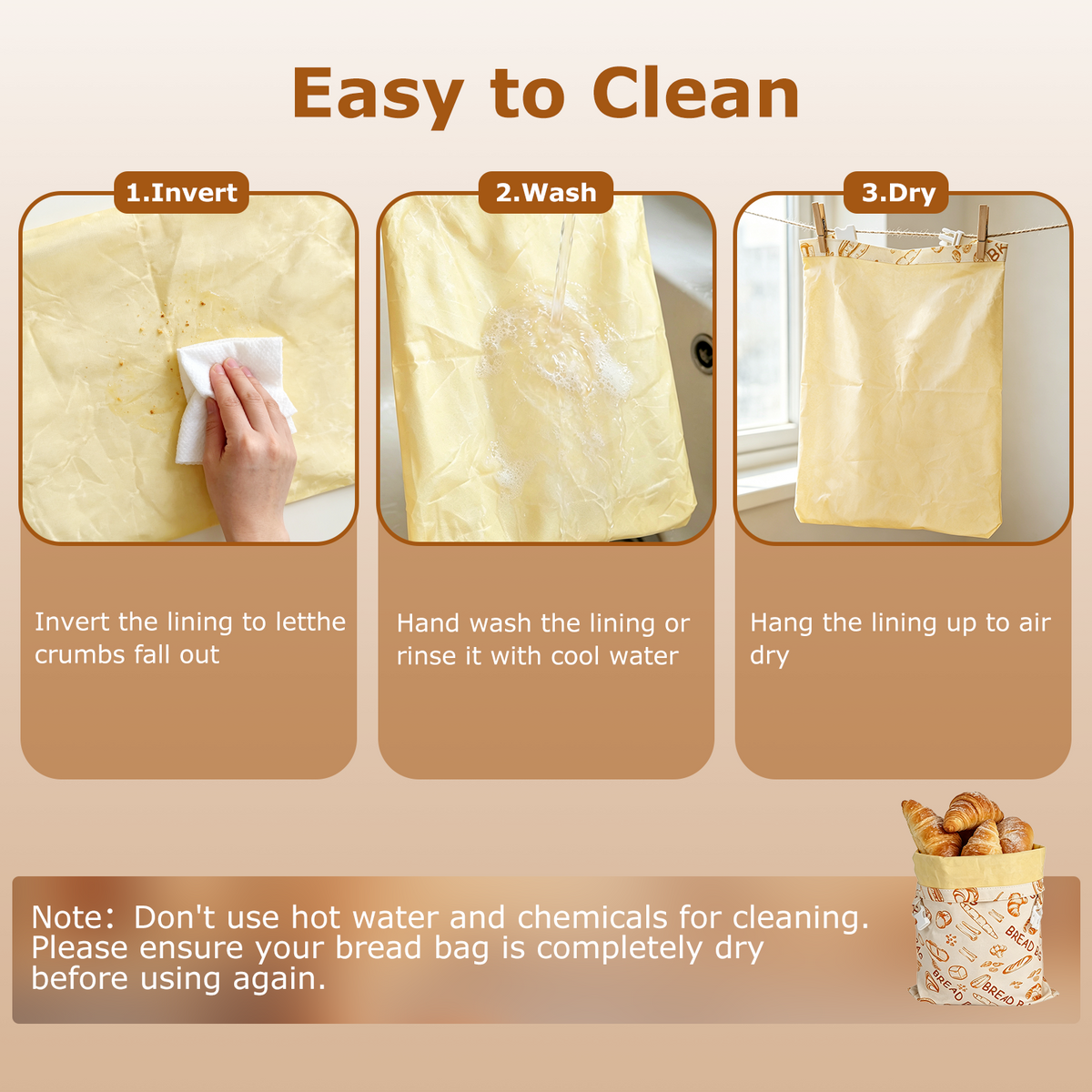 Beeswax Bread Bag, TAIMASI 2 Pack Beeswax Bread Bags for Homemade Bread, Reusable Bread Sourdough Bags, 17 x 12.6'' Cotton Linen Bread Storage Bag