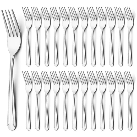 TAIMASI 24-Piece Stainless Steel Forks, 8" Mirror Polished Food Grade Silverware Table Forks, Dishwasher Safe for Home, Kitchen, Restaurant