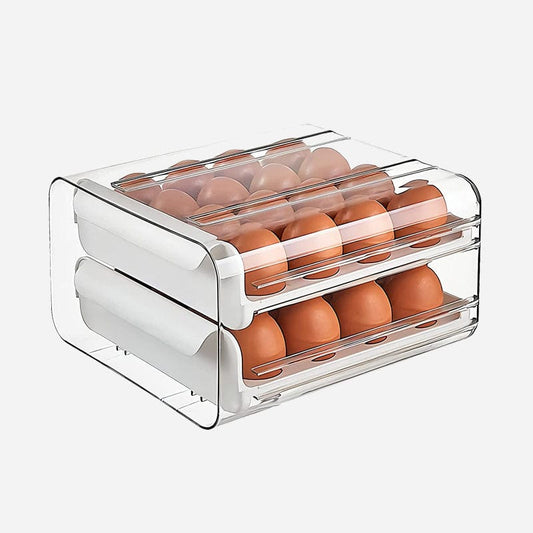 Double Drawer Egg Holder for Refrigerator 40 Grids